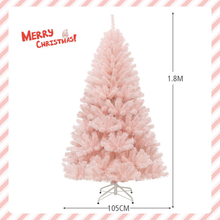 1.8M Pink Christmas Tree Decoration Xmas Trees Home Decor Metal Stand