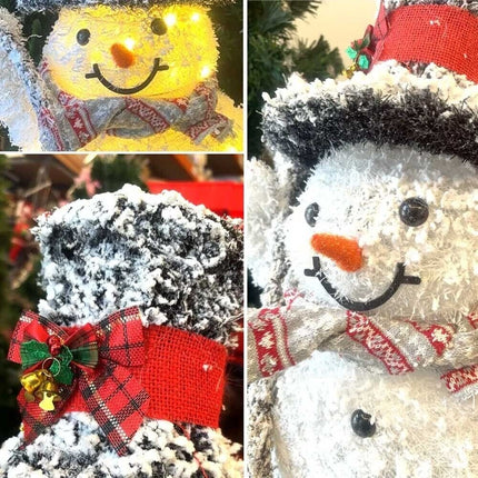 Snowman Metal Frame With Warm LED Light Christmas Decoration Lights Ornament