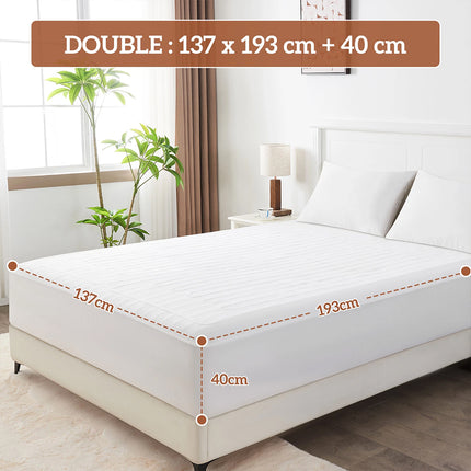 Plush Electric Blanket Fully-Fitted Washable Winter Warm Underlay Double(137x193cm)