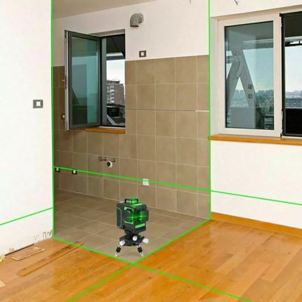360 Rotary 3D 12 Lines Green Laser Level Self Leveling Cross Measure Tool&Tripod