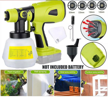 Cordless High Pressure Spray Gun Paint Sprayer For Ryobi 18V Battery
