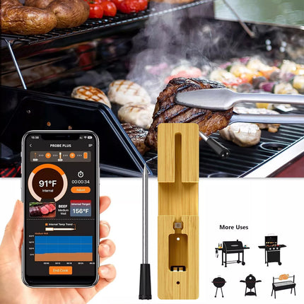 Wireless WiFi Meat Thermometer Bluetooth BBQ Food Thermometer Probe APP Control