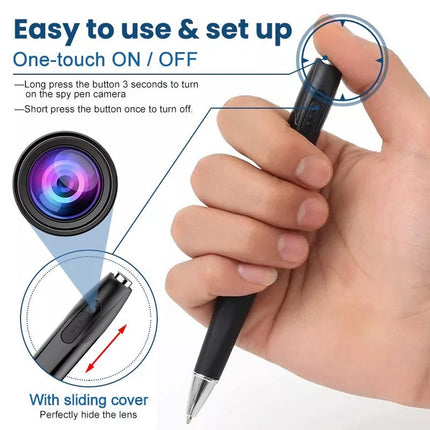 1080P HD Clip On Mini Hidden Camera Pen Video Recorder Cam DV DVR Camera Pen + 64G