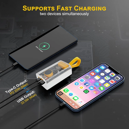 10000mAh Power Bank With 1 USB A 1 Type-C LED Power Indicator Advanced