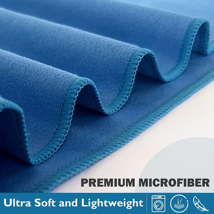 Microfiber Towel Gym Sport Footy Travel Camping Swimming Beach Bath Mother's Day Blue+Light Grey