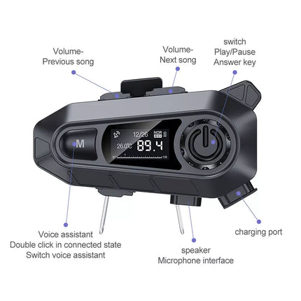 Bluetooth 5.4 Motorcycle Helmet Headset Wireless Call Motorbike Headphone
