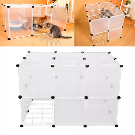 28 Packs Pet Playpen Puppy Cat Cage Enclosure Fence Play Pen Metal & Plastic