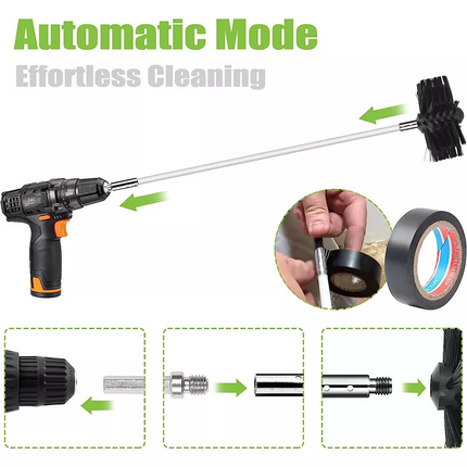 24x Flexible Chimney Sweep Set Kit Flue Sweeping Brush & Rod Soot Cleaning Rods
