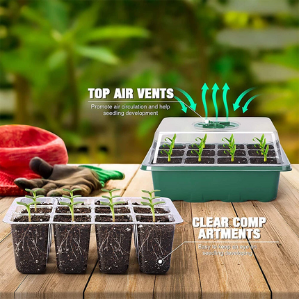 10pcs Seedling Tray Garden Plant Seeds Grow Box Propagation Planting 12 Hole