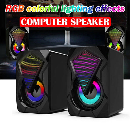 Surround Sound Speakers Wired for Desktop Computer Gaming Bass USB System LED