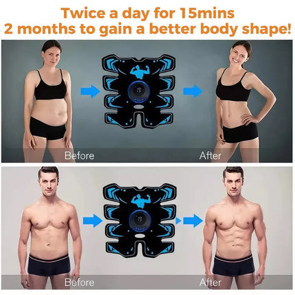 EMS Muscle Stimulator Rechargeable Abs Trainer Abdominal Toner Electronic Belts