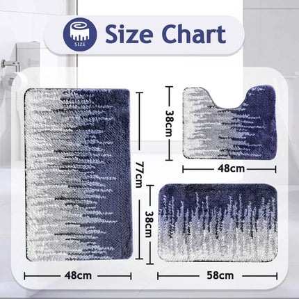 Luxury Bath Rug Mat Bathroom Set Non-Slip Plush Carpet Extra Soft and Absorbent
