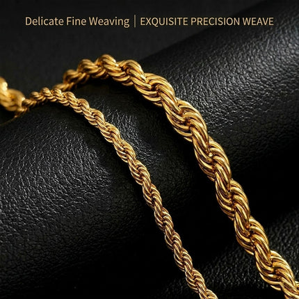 Chain Link Curb Necklace Men Women Stainless Steel Gold