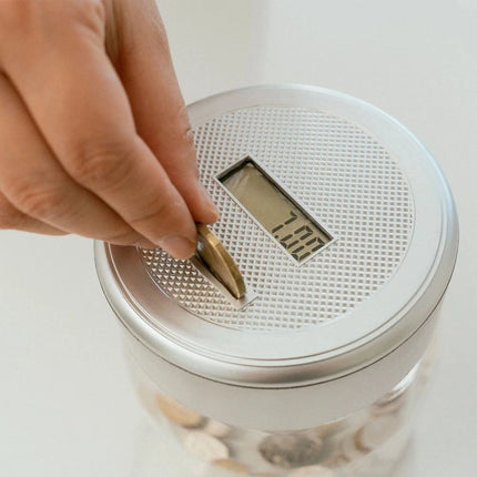Coin Money Counting Jar Digital LCD Display OZ Coins Piggy Bank Box Gift