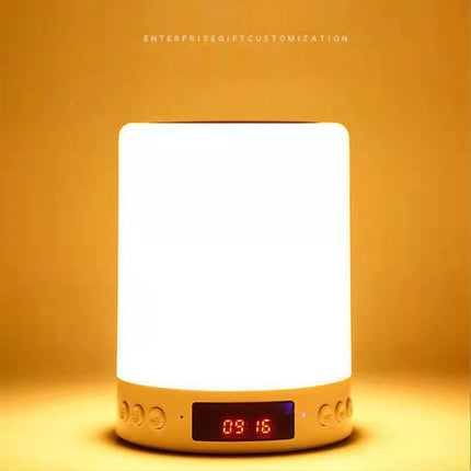 Touch Bedside LED Night Light Table Lamp Alarm Clock Bluetooth Music Speaker USB