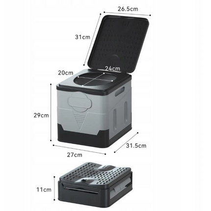 Portable Toilet Mobile Potty Outdoor Folding Toilet Caravan Hiking Camping