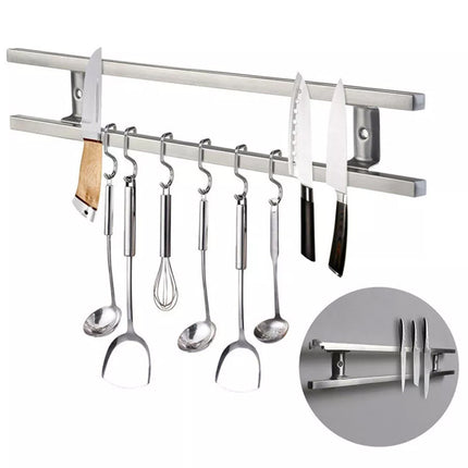 Stainless Steel Magnetic Knife Holder Wall Strip Kitchen Utensils Storage Rack