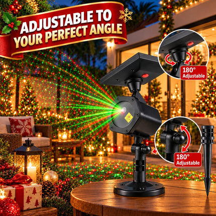 6 in 1 Solar Christmas Laser Projector Lights Outdoor Garden Yard Xmas Party Decor IP65