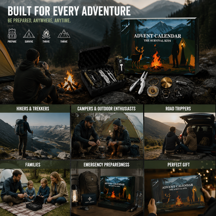 24 IN 1 Advent Calendar Outdoor Camping Gear Multi Tool Set Hiking Kit