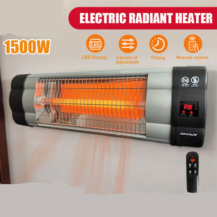 Infrared Electric Wall Heater Patio Bathroom Heat Waterproof Strip with Remote