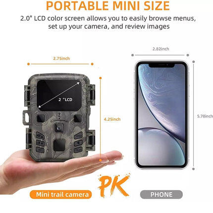 2 Pack Trail Camera 24MP 1080P Wildlife Game Hunting Cam IR Night Vision+SD Card