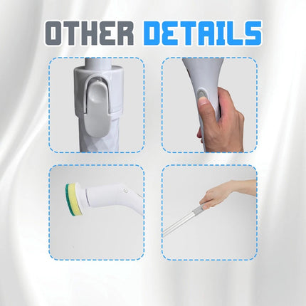 Rechargeable Electric Spin Scrubber - 6 Multi-Function Heads for Bathroom