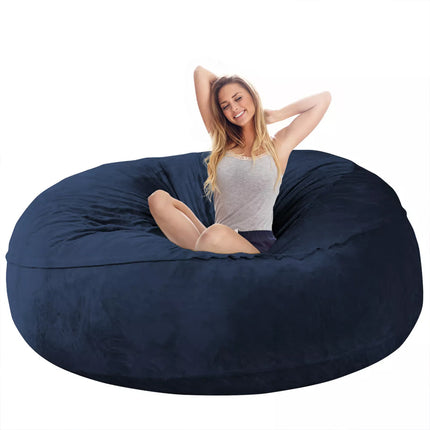 180x90cm Extra Large Bean Bag Chair Cover Couch Sofa Cover Indoor Lazy Lounger, No Filler Navy XL