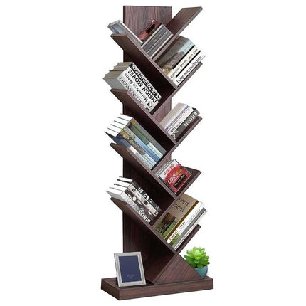 9-Tier Tree Bookshelf Bookcase Storage Rock For CDs Movies Books Shelves Table
