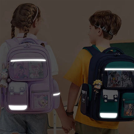 Kids Backpack Children Boys Girls School Bag Backpack Waterproof Primary Bookbag Large Purple