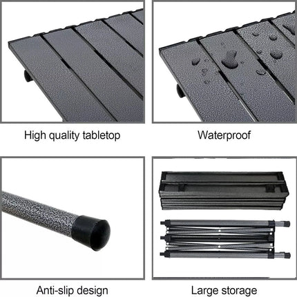 Aluminium Roll Up Portable Picnic Outdoor Foldable Desk BBQ Camping Table