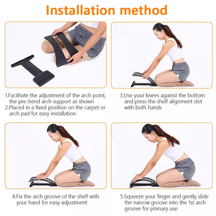 Back Stretcher Pain Relief Massager Brace Lumbar Waist Fitness Spine Stretcher