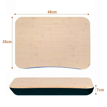 Portable Lap Tray with Bean Bag Cushion Laptop Table Desk Pillow Wooden framed