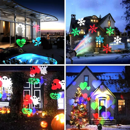 RGB laser projector with 12 Christmas patterns Lights LED Party Snow light Party
