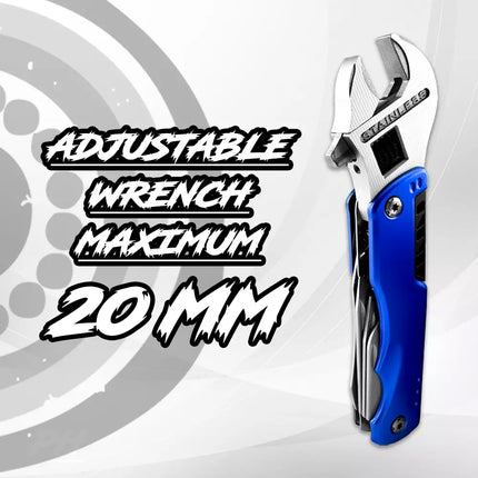 Camping Survival Outdoor Hiking Folding Portable Pocket Multitool Tool Wrench Blue
