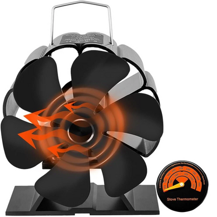 6 Blade Cocoon Fan For Wood Log Burner Stove Fireplace Quiet Low Noise Heat Fire