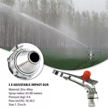 1.5" Irrigation Spray Tool Sprinkler Large 360° Adjustable Impact Water