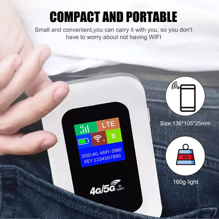 Portable 5G LTE Wireless WiFi Router Mobile Broadband MIFI LCD Hotspot