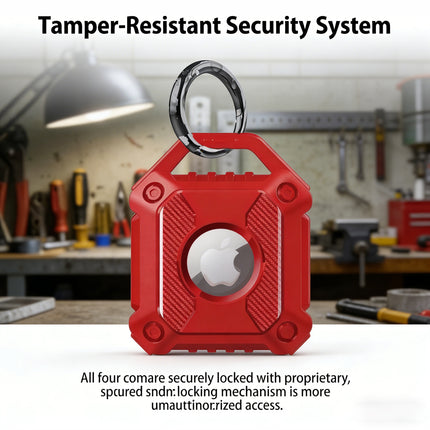 Red Apple AirTag Protective Case Waterproof TPU Cover Air Tag Tracker Loop Holder