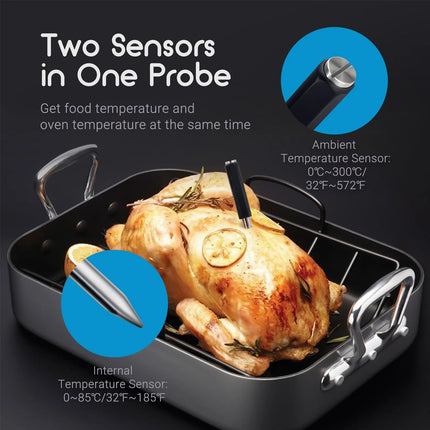 Wireless Meat Thermometer 2-IN-1 Bluetooth 98ft Free APP Grill BBQ Cooking Set