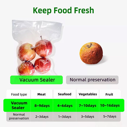 Automatic Vacuum Food Sealer Machine Build-in Cutter Dry Wet Mode & 30 Free Bags Grey