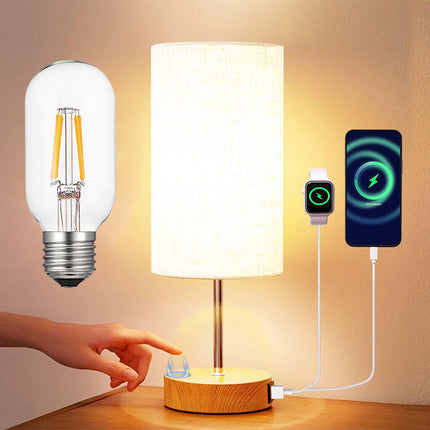 Bedside Lamp Touch Control Table Lamp with USB A Charging Ports 3-Way