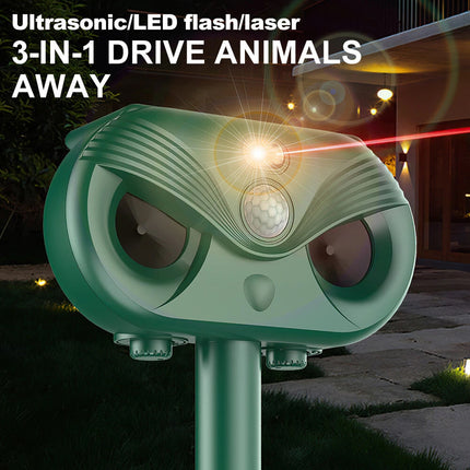Ultrasonic Bird Repeller Solar LED Pest Control Scarer Deterrent Motion Sensor