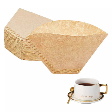 500x 102 Coffee Filter Paper Natural Thick Strong Original Wooden Drip Paper