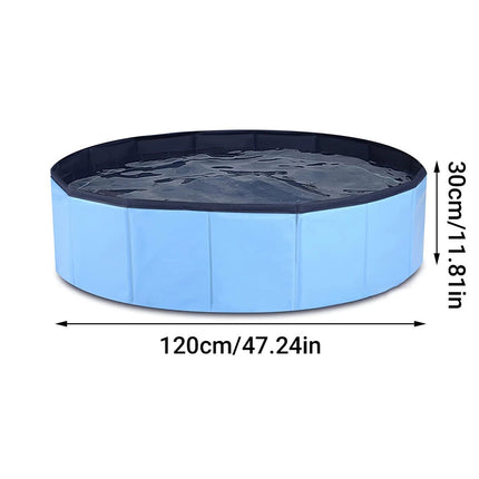 120x30cm Foldable Pet Swimming Pool Durable PVC Dog Pool for Outdoor & Indoor Use Light Blue