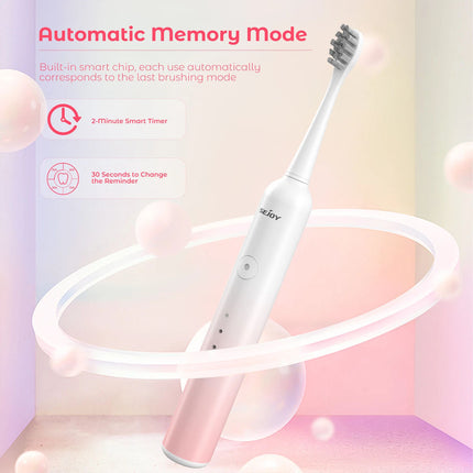 Sonic Electric Toothbrush Rechargeable 6 Modes 8 Brush Heads 2 Min Timer
