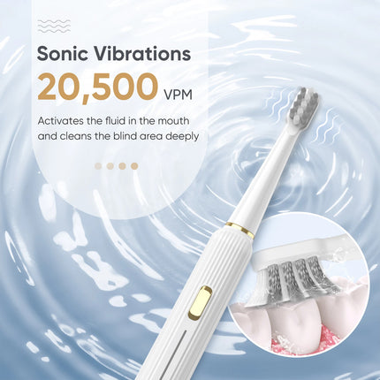 Electric Toothbrush Rechargeable With 12 Brush Heads 5 Modes Timer