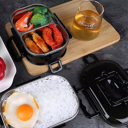 Doule-Layer Stainless Bento Box Leak-Proof Thermal Insulation Portable Lunchbox