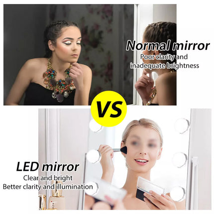 Hollywood Makeup Mirror With 12 Bulb LED Lighted Vanity 30 x 43CM Desk Mirrors