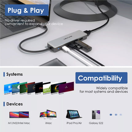 Type C to HDMI USB C Hub 4K HDMI Laptop Docking Station USB A 3.1 10Gbps 125W PD