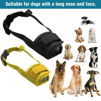 Pet Dog Adjustable Mask Bark Bite Mesh Mouth Muzzle Grooming